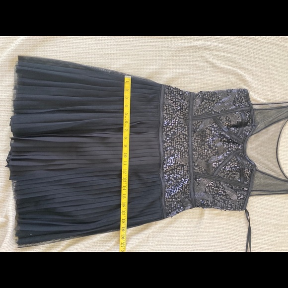 BCBG Black Mesh Sequence Pleated Dress - Picture 13 of 13